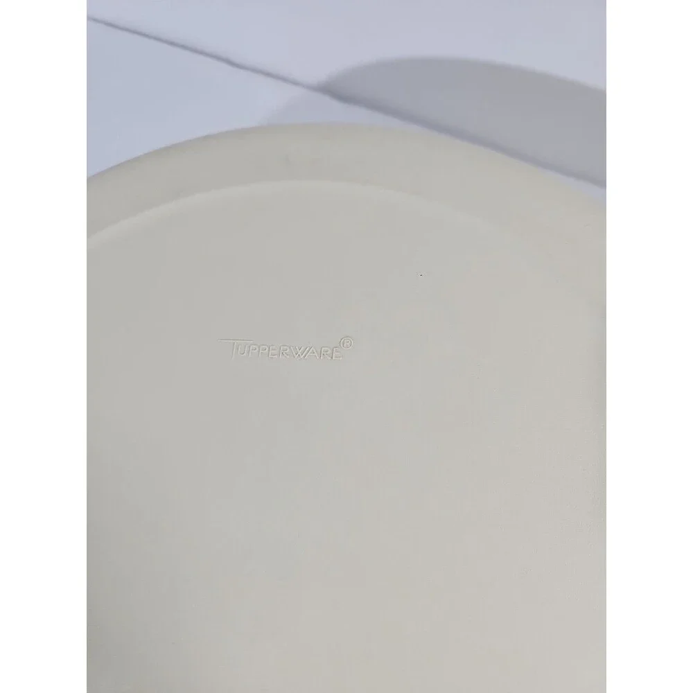 Tupperware 1665 Vintage Divided Party Veggie Snack Dip Tray w/ Lid Beige